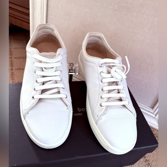 Rag & Bone White leather Kent Lace up NIB 38.5 - Picture 1 of 11